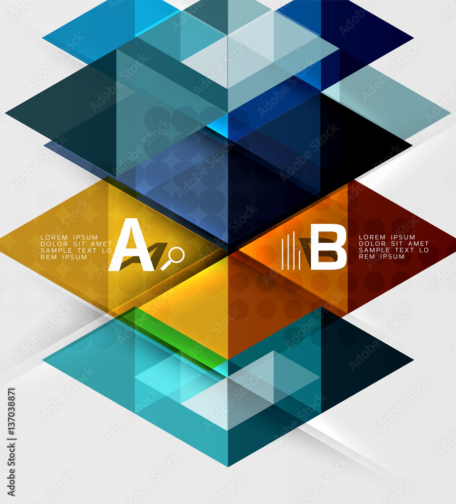 Infographic template - triangle tiles background Infographic template - triangle tiles background