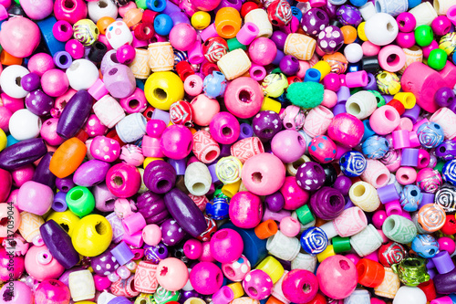 Top View Colorful Beads Background