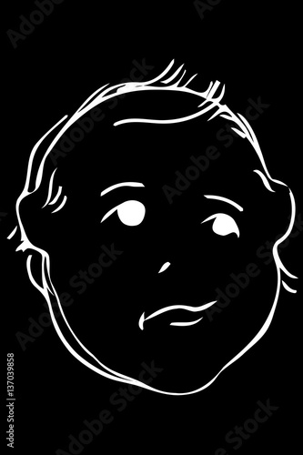 vector sketch of the face of a beautiful baby