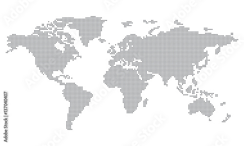 Pictogram - World map, Dots, Circle, medium - Object, Icon, Symbol