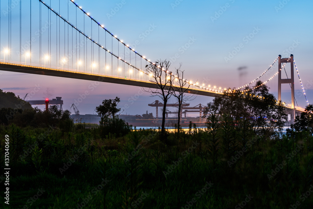 Jiangyin Yangtze Bridge in China. Jiangyin Yangtze Bridge in China.