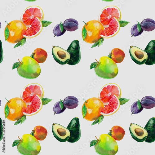 фрукты, акварельная иллюстрация