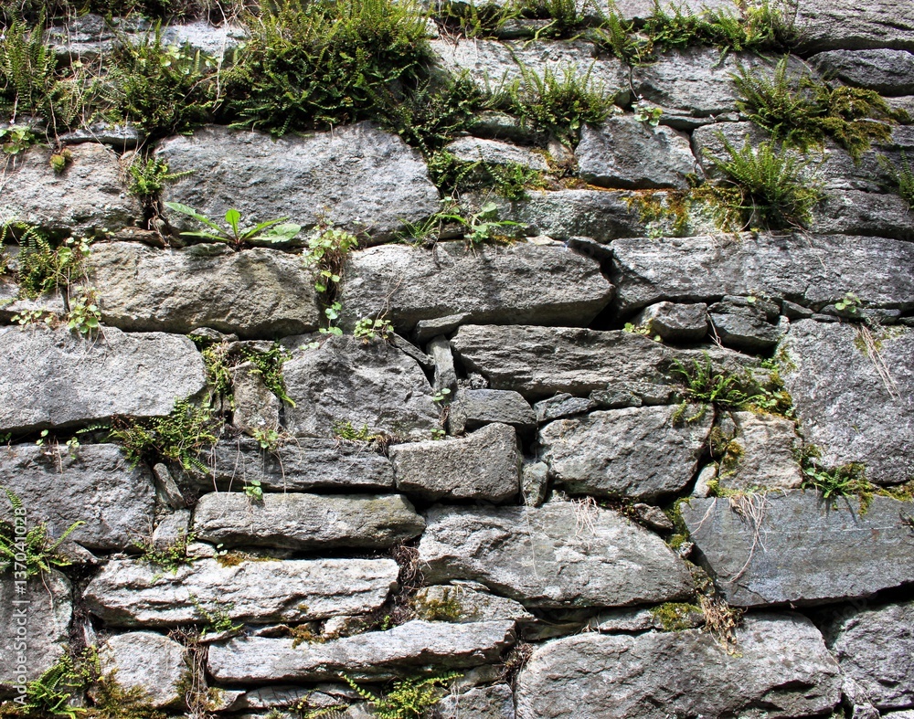 Rustikale Steinmauer