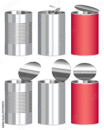 set of a steel cylinder canned food box