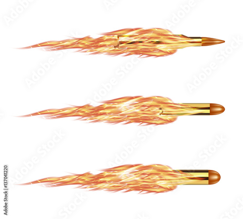 real bullet with a burinng fire vector