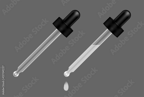 real liquid glass eye dropper vector