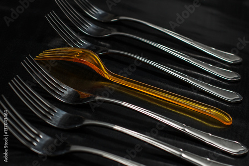 Photography Abstract concept with forks Someone  is not such as all