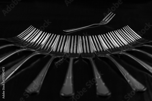 Cuadro en lienzo Abstract conception with forks Someone  is not such as all
