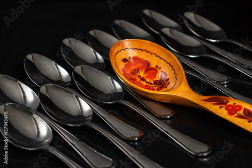 Abstract conception with spoon Someone  is not such as all