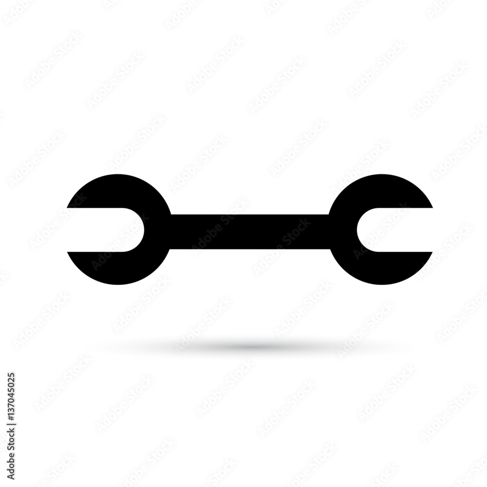Wrench Icon black on white background Wrench Icon black on white background