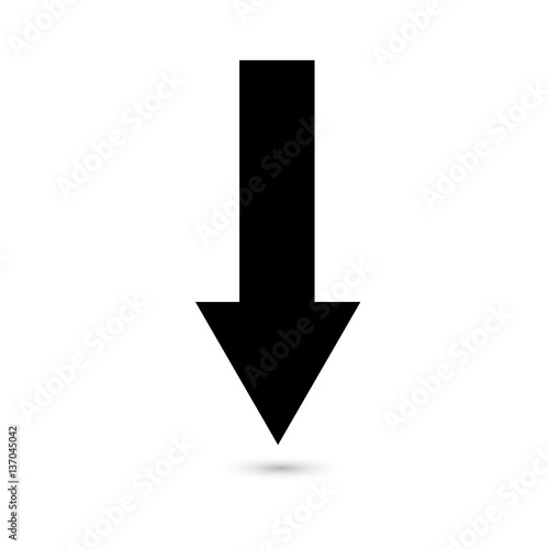 Arrow down icon black on a white background
