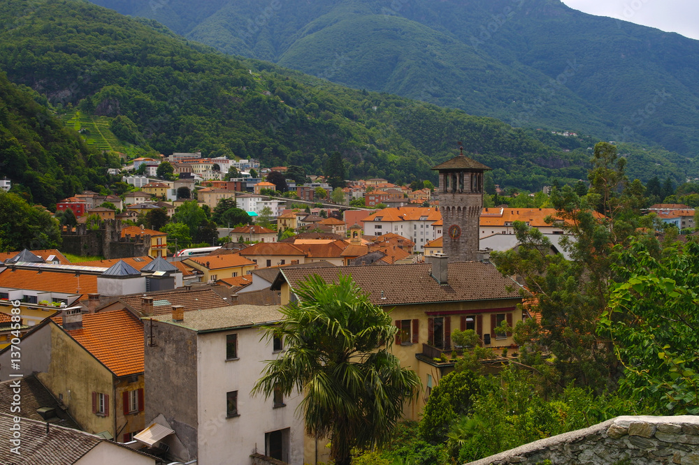 Scenic view of Bellinzona, Ticino, Switzarland