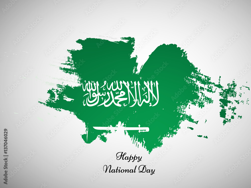 Obraz illustration of elements of Saudi Arabia National Day Background