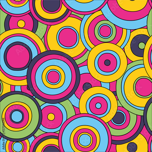 psychedelic circles seamless pattern