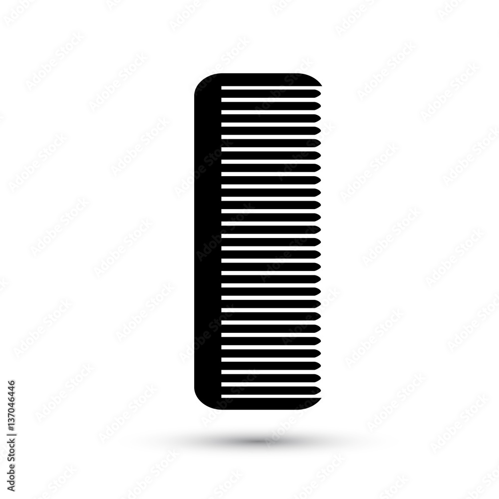 Icon black hairbrush on a white background Icon black hairbrush on a white background