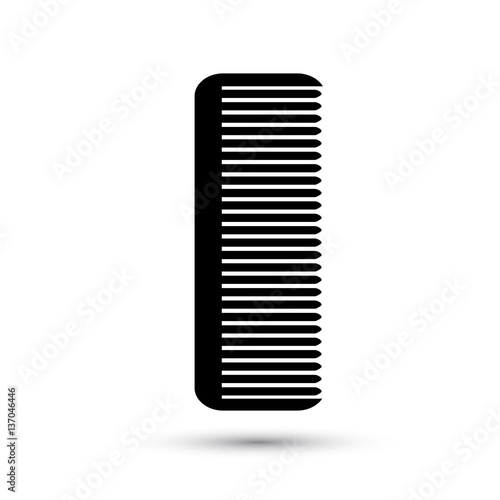 Icon black hairbrush on a white background