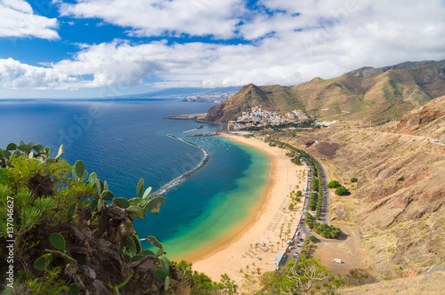 Wonderful view of Playa de las Teresitas beach, Tenerife photo