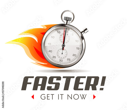 Faster - time is running out - Stopwatch concept

