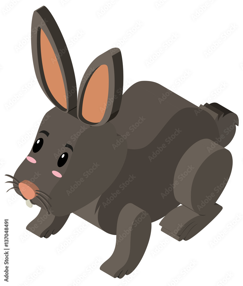 Fototapeta premium 3D design for black rabbit
