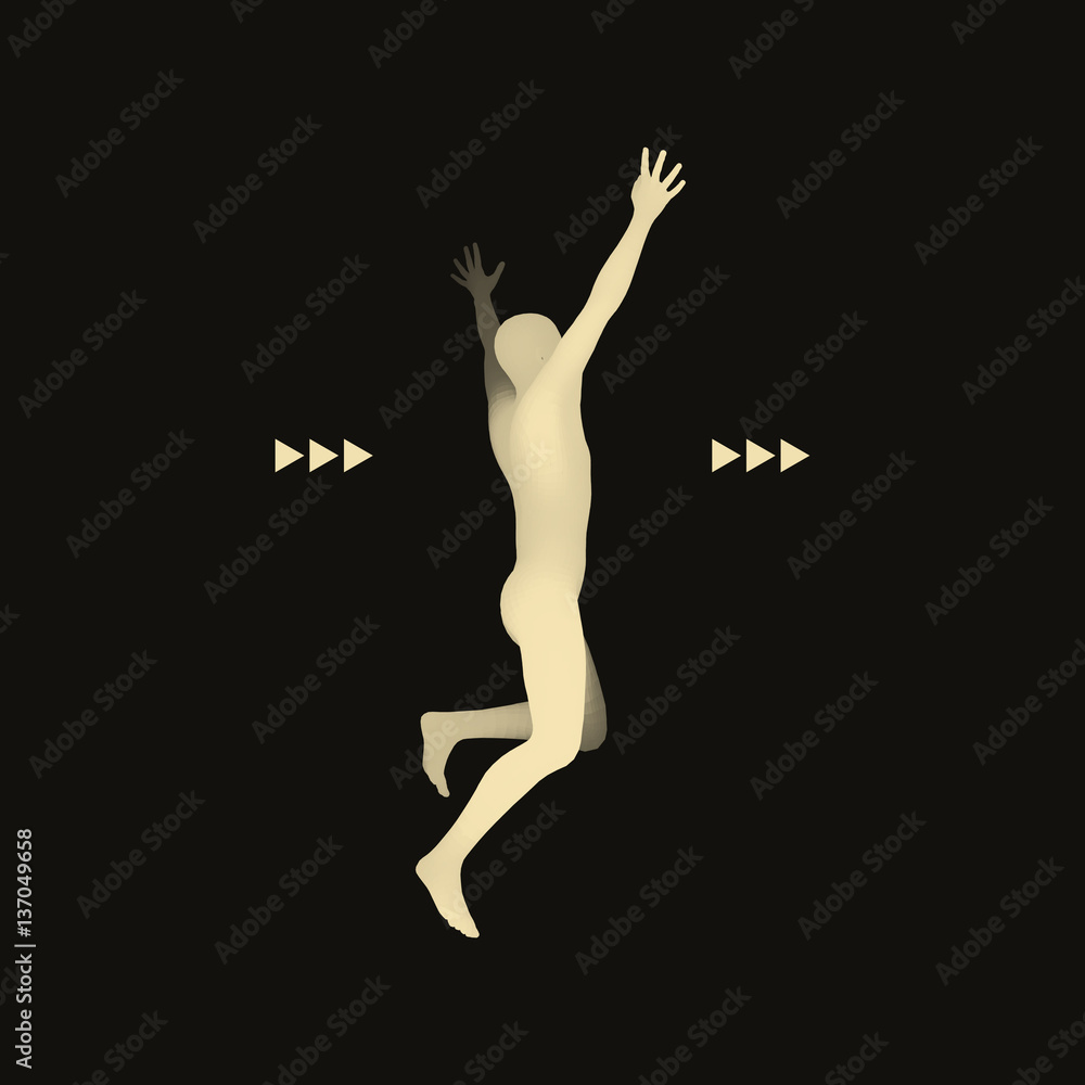 3d Running Man. Design for Sport. Vector Illustration. 3d Running Man. Design for Sport. Vector Illustration.