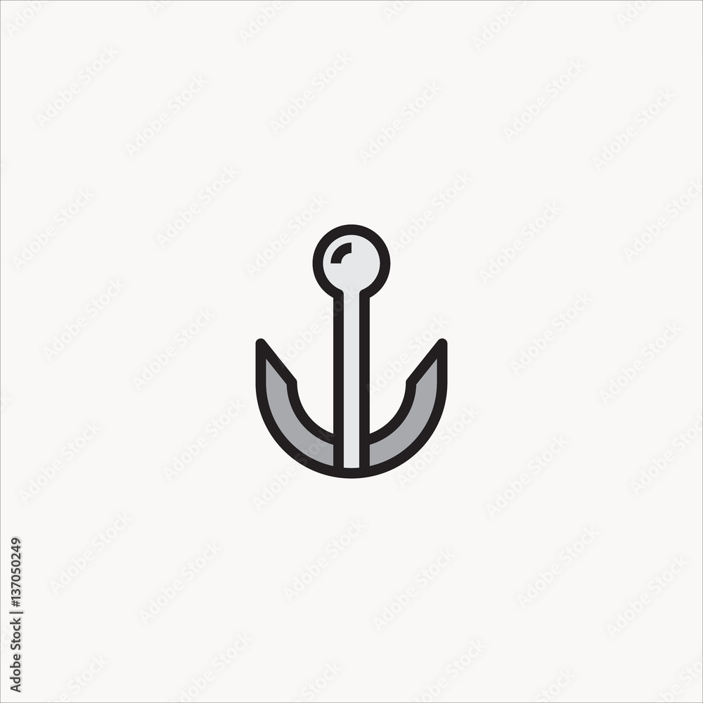 anchor icon flat design anchor icon flat design