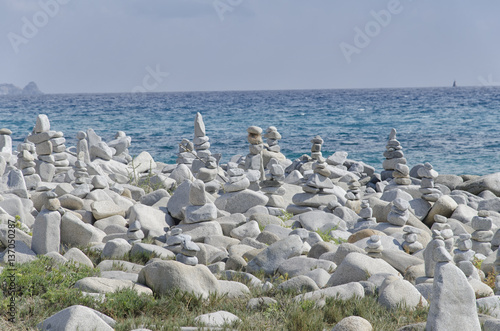 Sardinian beach with stones artwork
