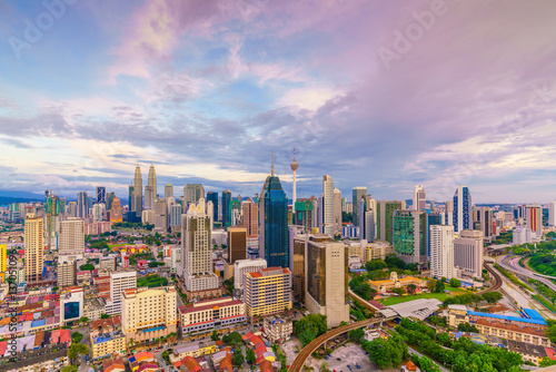 Downtown Kuala Lumpur skyline at twilight © f11photo