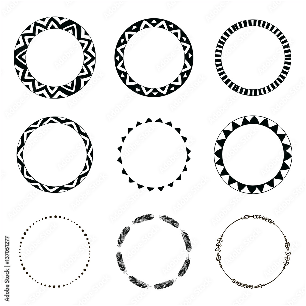 Hand drawn ethnic circles. Ink collection of symbols. Hand drawn ethnic circles. Ink collection of symbols.