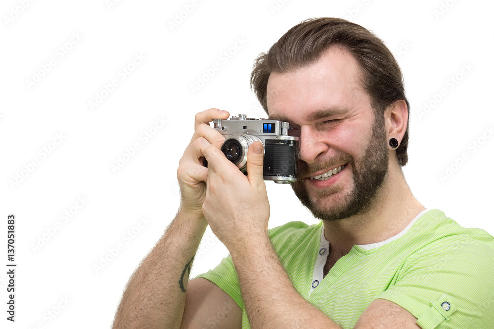 man with a camera man with a camera