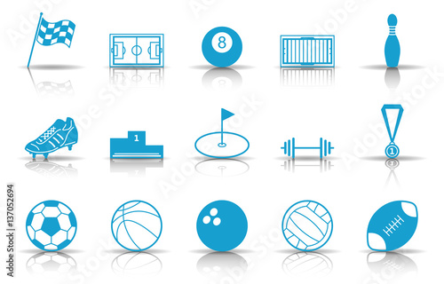 Sport Iconset - Blau (Schatten)