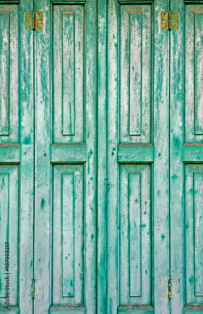 Old Green Wooden Window Shutters Old Green Wooden Window Shutters