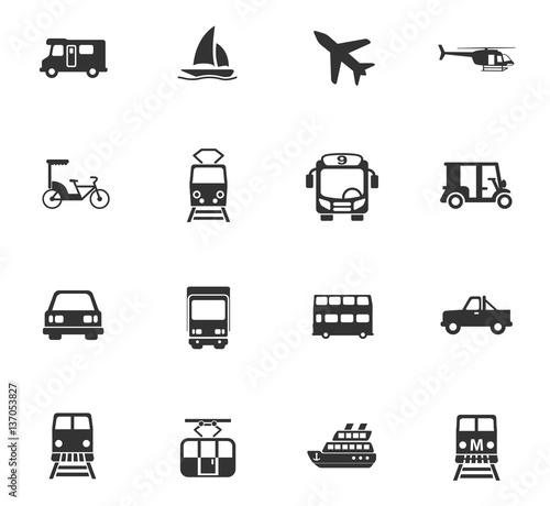 transport icon set