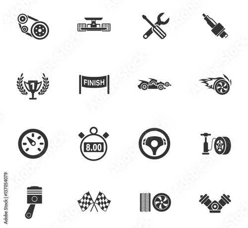 racing icon set