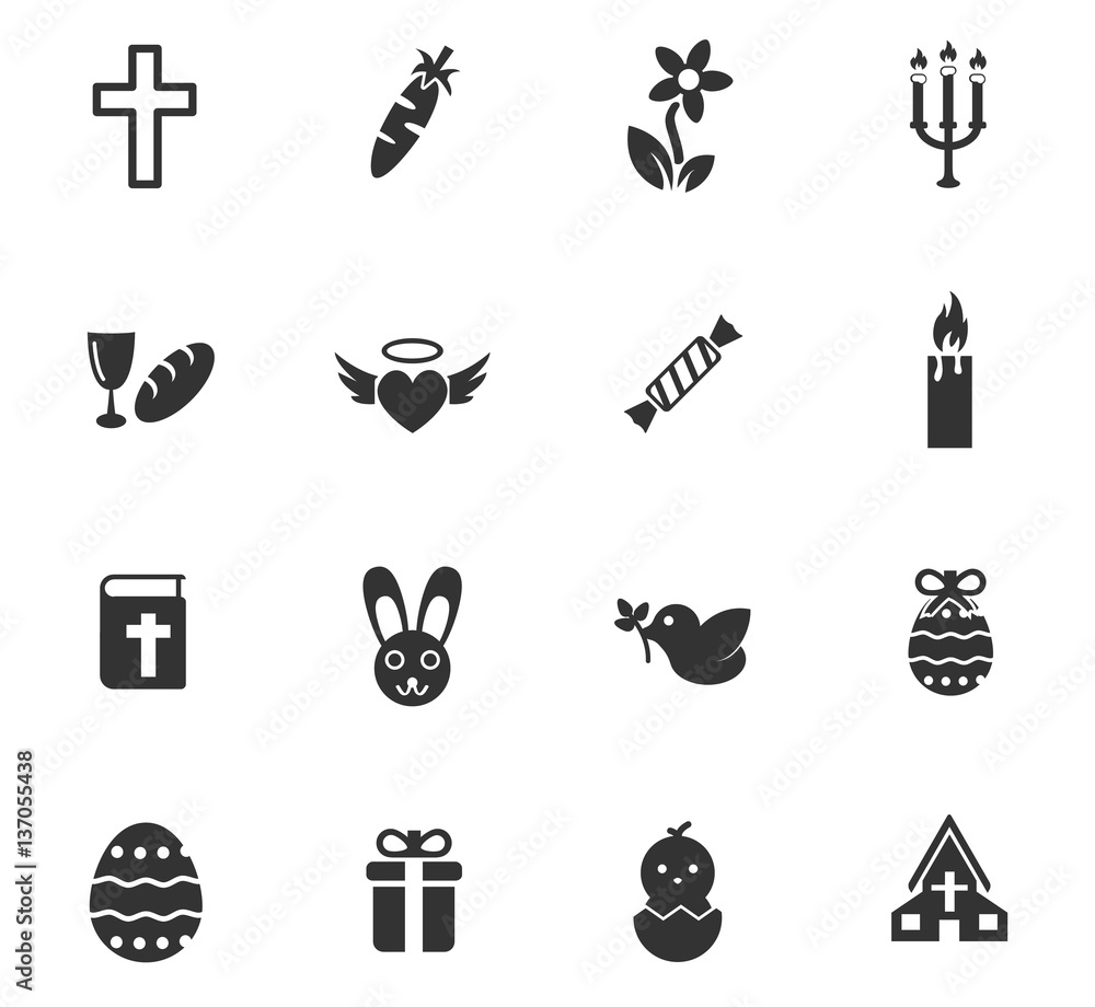 Fototapeta premium easter icon set