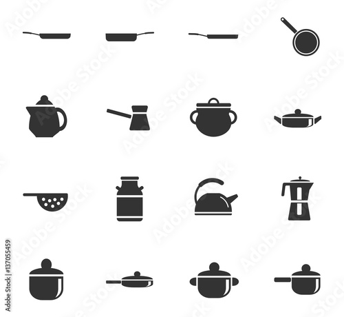 dishes icon set