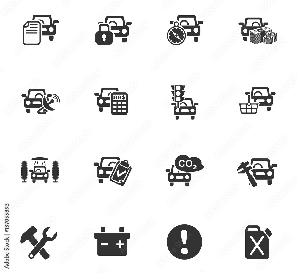 car service icon set