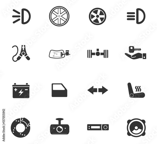 car shop icon set