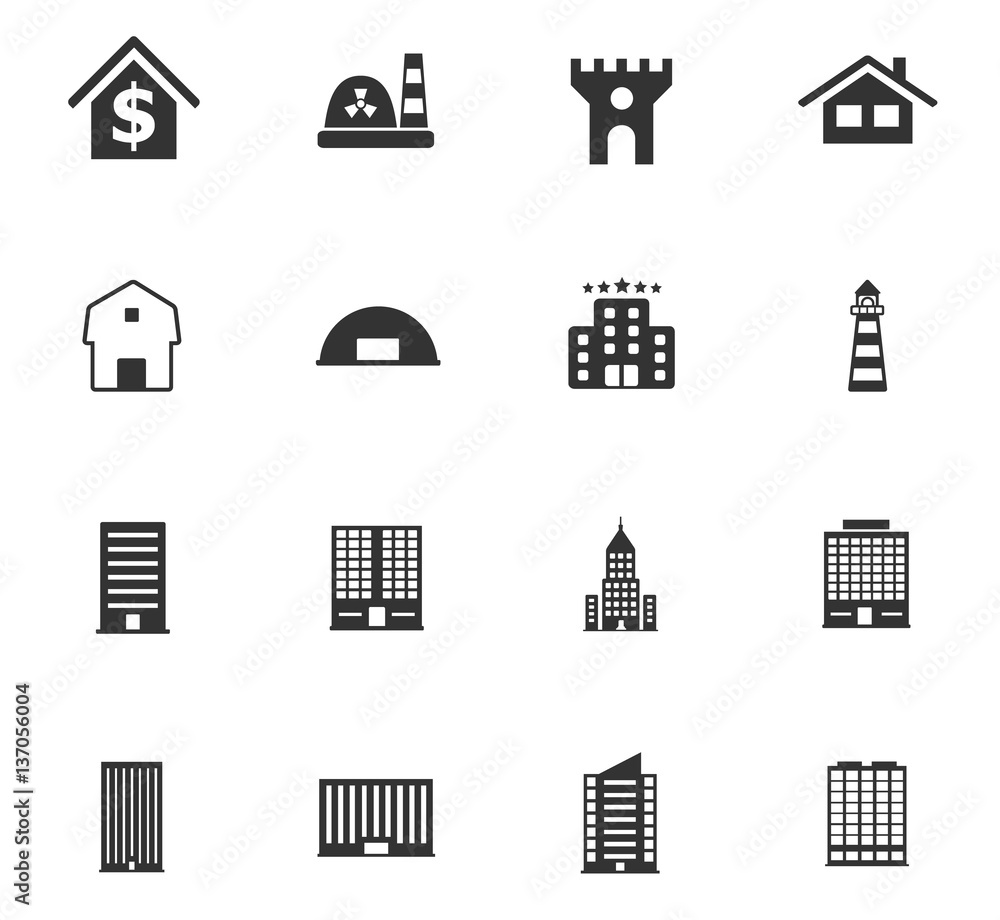 buildings icon set