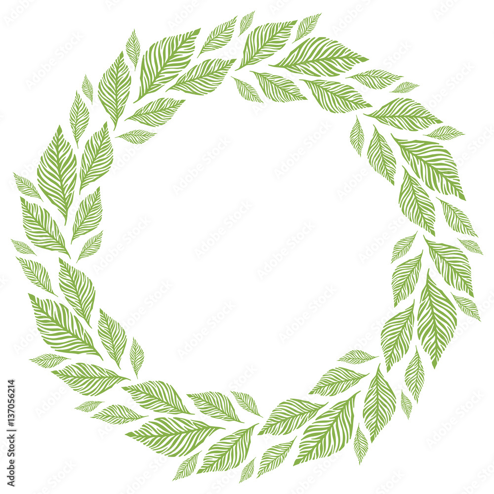 Vector circle frame, wreath made of leaves. Circle decoration. Vector circle frame, wreath made of leaves. Circle decoration.