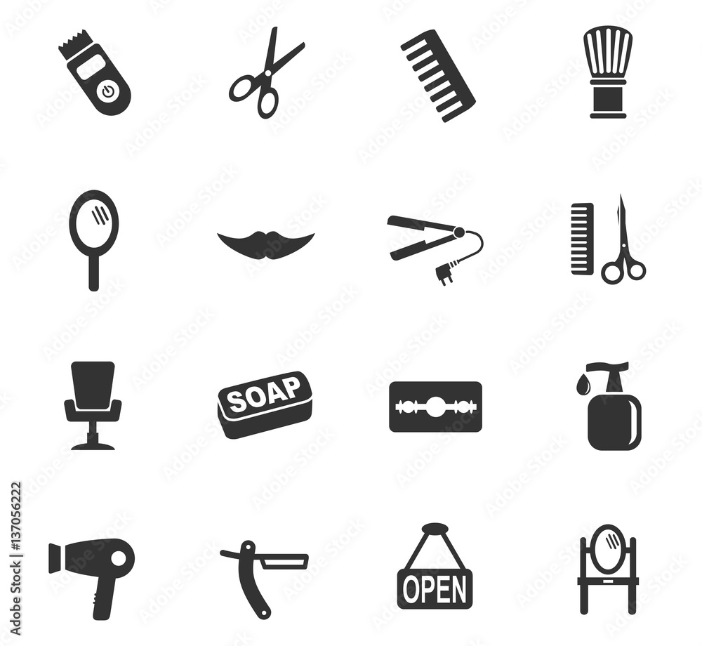 barbershop icon set barbershop icon set