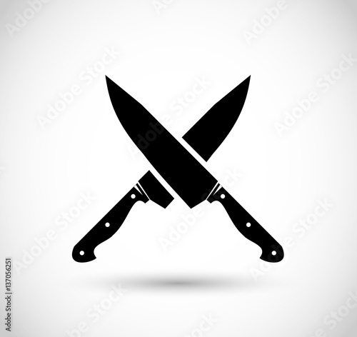 Two knives crossed vector