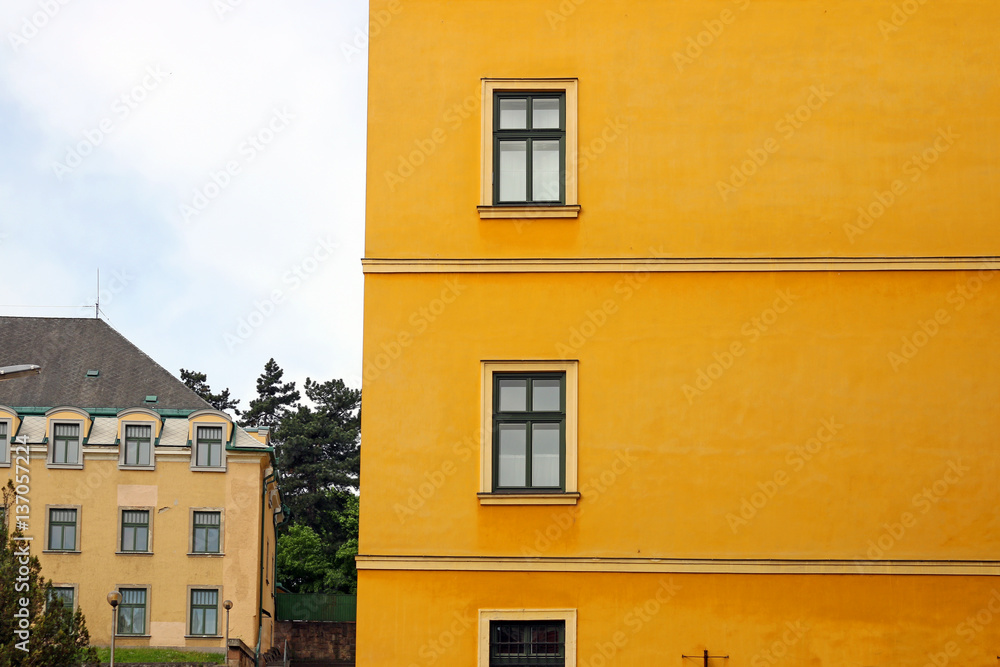 old building yellow wall Eger Hungary