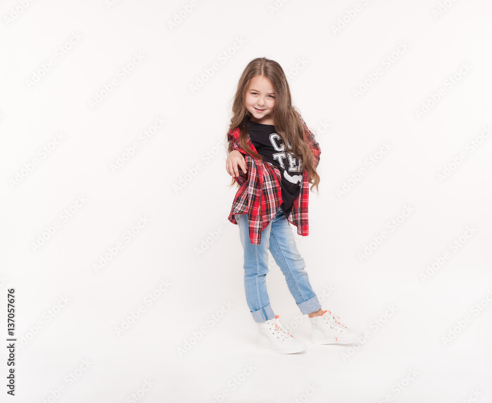 Girl flirting against a white background Girl flirting against a white background