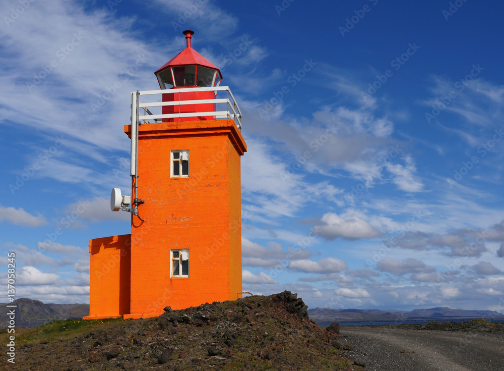 Leuchtturm Hópsnesviti an der Südwestküste von Island