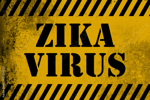 Zika Virus sign yellow with stripes