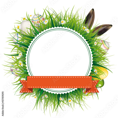 Easter Eggs Hare Ears Emblem