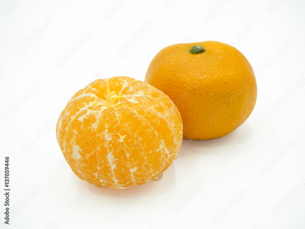 Slice of orange on isolated white background Slice of orange on isolated white background