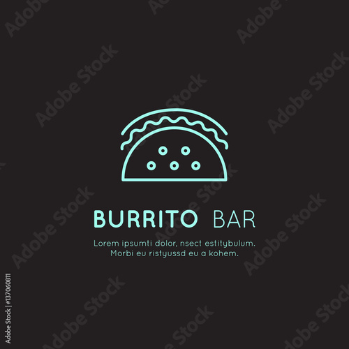 Vector Icon Style Illustration Card Neon Acid Logo of Fast Food Shop, Urban Place, Burrito, Burger, Sandwich or Hot Dog Bar, Simple Isolated Symbols for Web and Mobile App