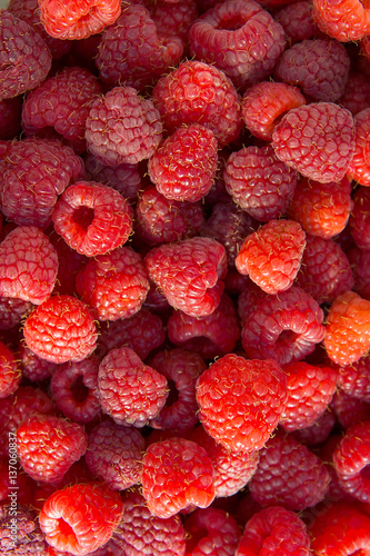 Close up of the ripe raspberry as background.