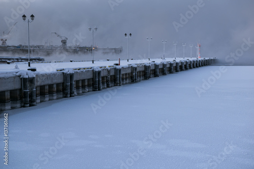 Trade port in Murmansk, Kola Peninsula, Russia © evdokimari